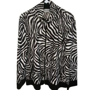 Chico's Black and White Zebra Print Jacket
